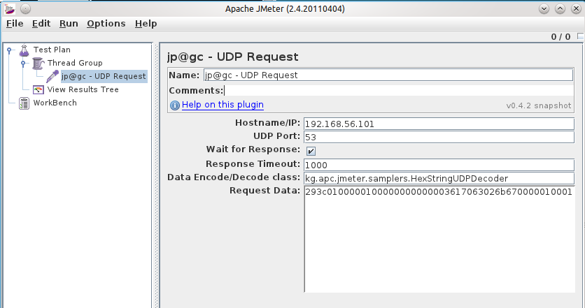  UDP Request HEX request settings